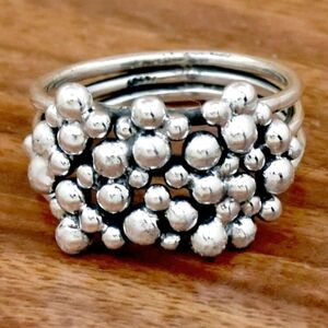Silver Bubble Cluster Ring